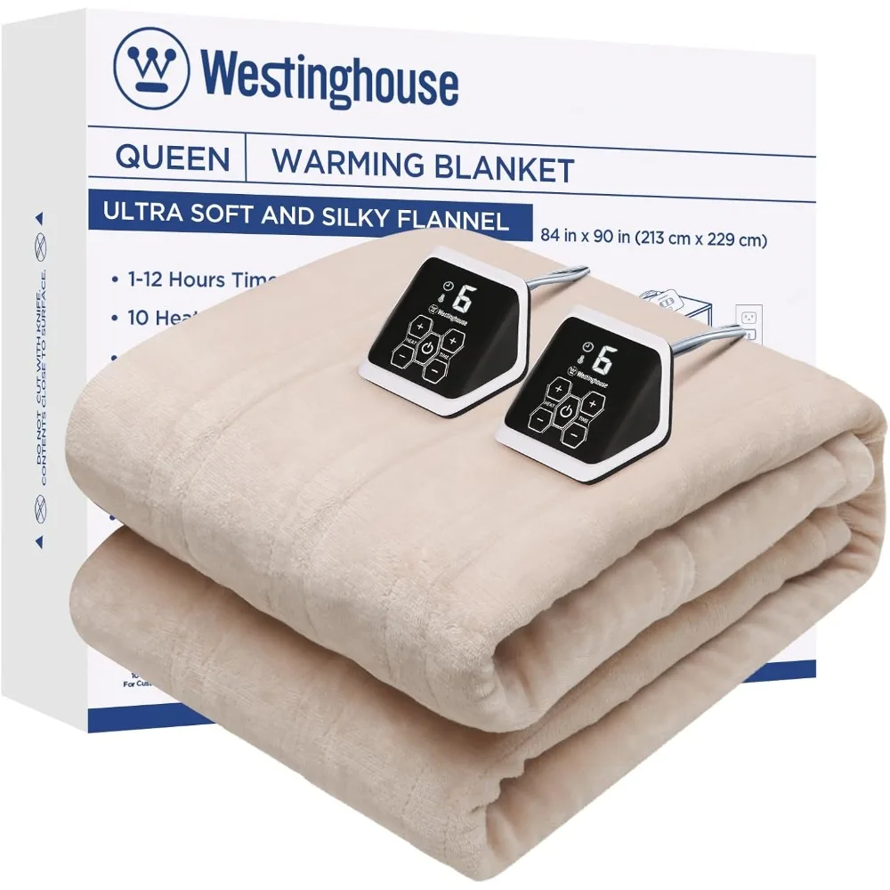 

Heated Blanket Queen Size, Electric Heating Blanket with 10 Heating Levels,12 Hours Auto Shut Off,Fast Heating,Machine Washable