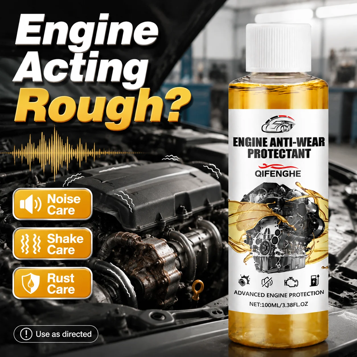 Engine Anti‑Wear Protectant 100ml, Car Engine Oil Additive, Reduces Engine Noise & Friction, Engine Wear Protection Treatment