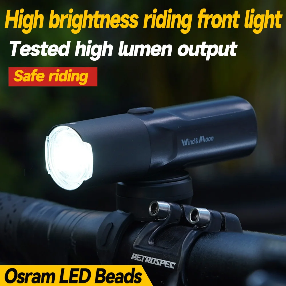 Bicycle Light super bright mountain bike headlights aluminum ultra light flashlight bicycle lights Type-C charging IP66 wat