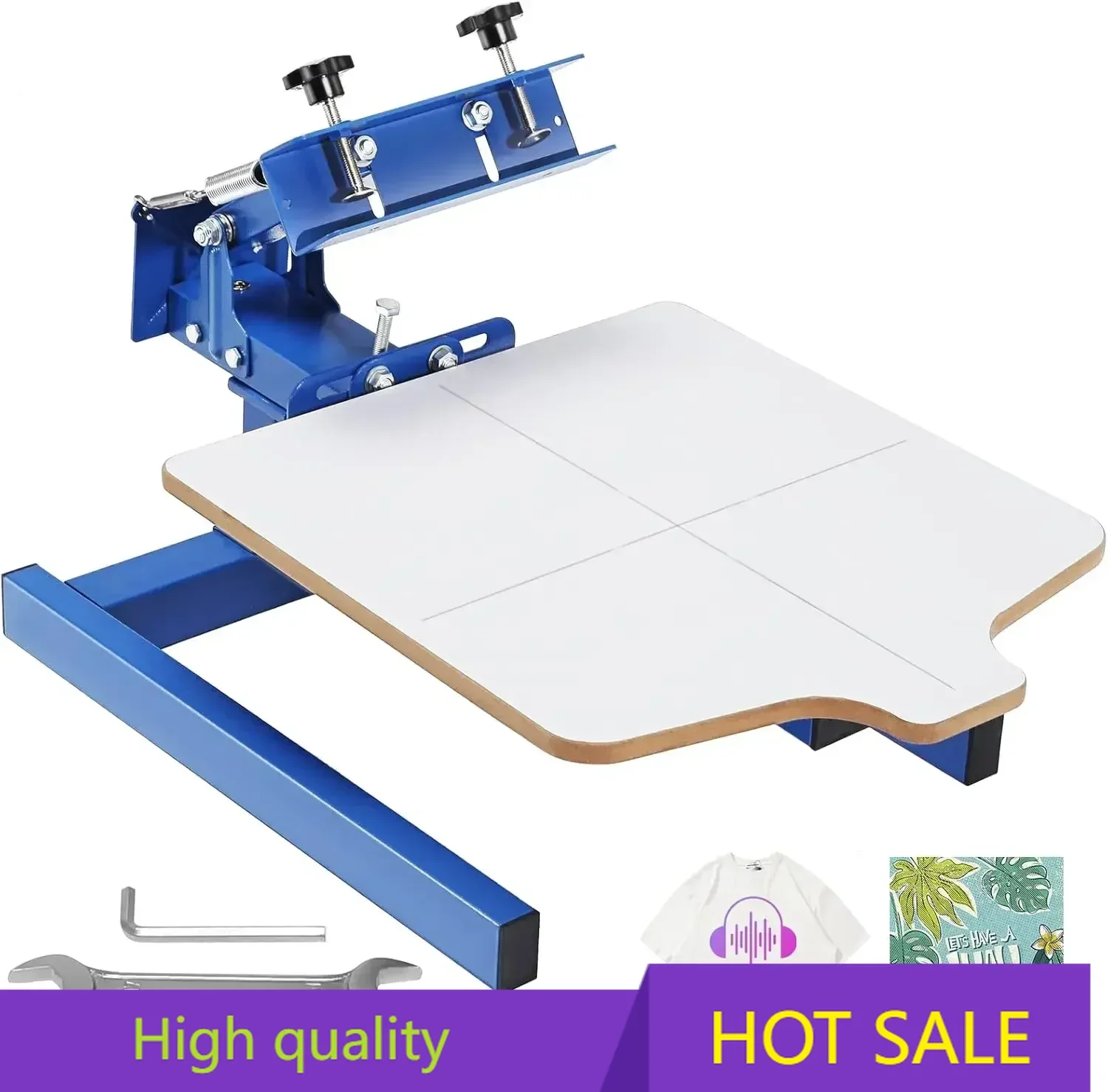 

Screen Printing Machine, 1 Color 1 Station Silk Screen Printing Press, 21.2x17.7in / 54x45cm Screen Printing Press