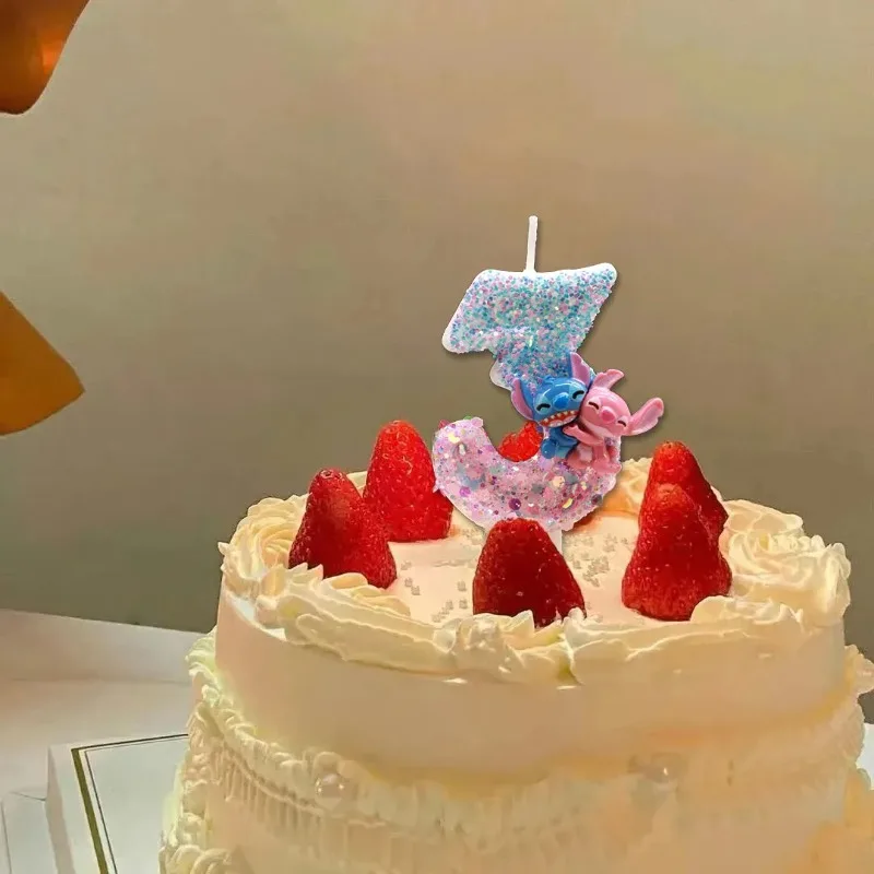Disney Stitch 0-9 цифровые свечи на день рождения милый детский праздничный торт Plugin украшение для торта на день рождения, годовщину, подарок