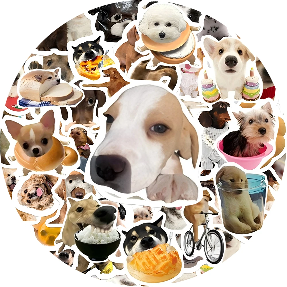 10/30/64 pçs bonito dos desenhos animados adesivos de cão de estimação engraçado animal meme decalques brinquedo diy bagagem papelaria telefone carro graffiti adesivo para criança