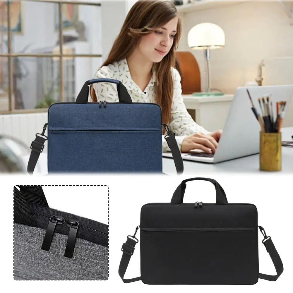 

New Shockproof Soft Velvet Lining Portable Laptop Bag Shoulder Diagonal Bag For 14 Inches Apple Huawei Lenovo Computer Handbag