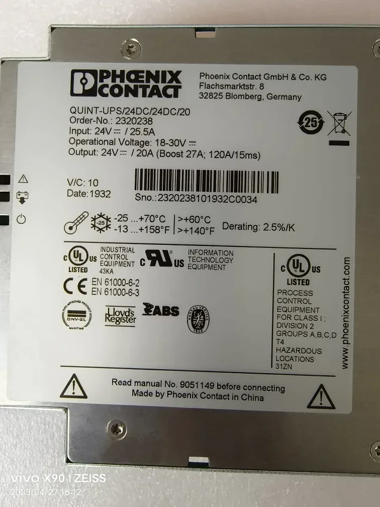 2026 QUINT-UPS/24DC/24DC/20-2320238 Phoenix UPS Power Supply Stock