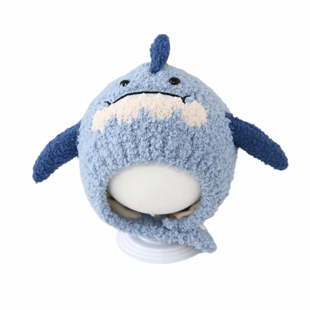 

Милая зимняя вязаная шапка для малышей, устойчивая к холоду, дышащая, плюшевая, ветрозащитная, однотонная, с защитой ушей