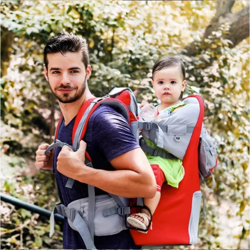 Foldable Outdoor Baby Carrier Wrap Back Bag Hold with Children\'s Waist Stool Back Chair Multifunctional Portable Hiking Strap