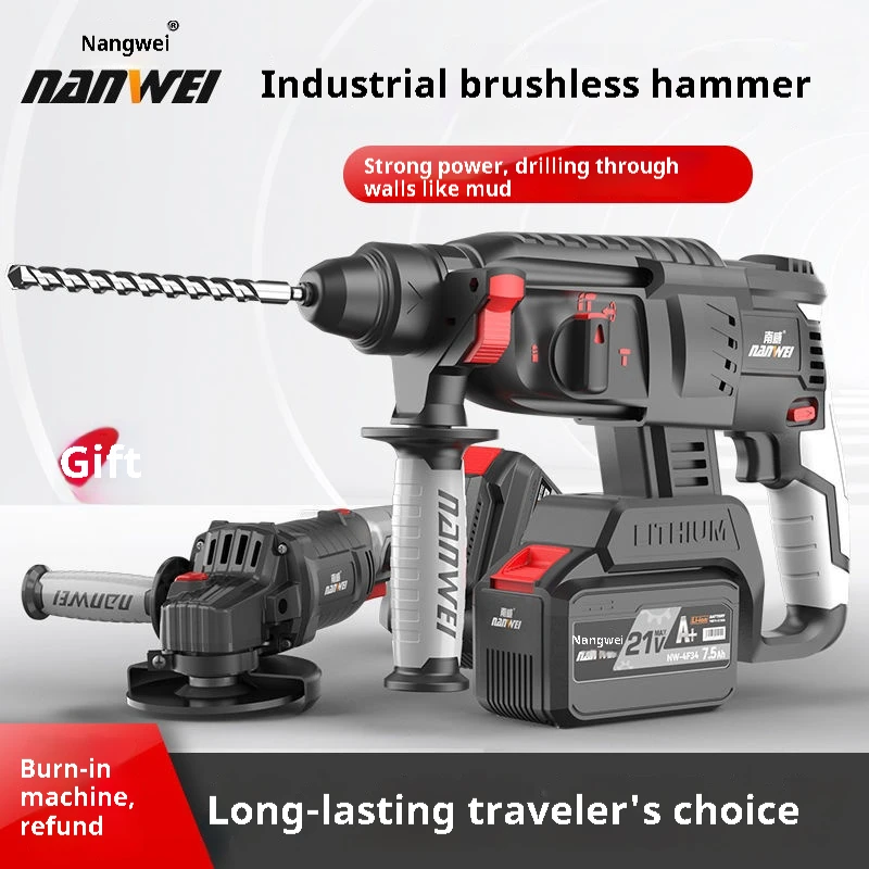 Portable Multi-Purpose Brushless Drill Lithium Battery Powered Hammer Electric Pick Power Category Product