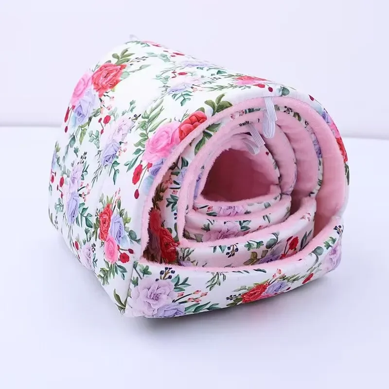 Cute Small Animal Sleeping Bed Hamster House Mini Pet Rabbit Squirrel Winter Warm Nest Comfortable Guinea Pig Nest