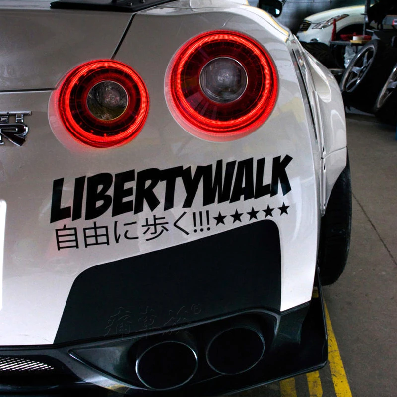 1PC Liberty Walk JDM Car Stickers DIY Auto Window Trunk Bumper Body Refit Car Styling Decoration Durable Vehicle Vinyl Decals