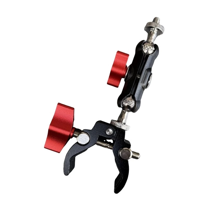Y45A-For Monitor LED Light Mic Phone Mount Photography Accessories Camera Metal Super Clamp With Double Ball Head Magic Arm