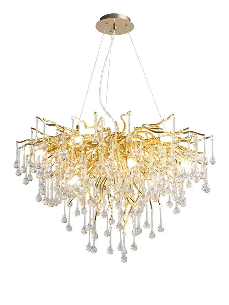 

Modern Gold Crystal Ceiling Chandeliers For Dining Living Room Bedroom Luxury Tree Branch Chandelier Pendant Light Decor Lustre