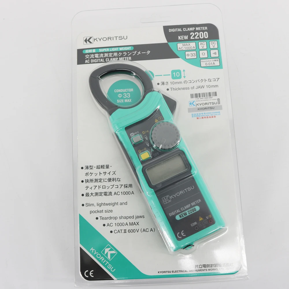 Цифровые клещи KYORITSU 2200, оригинальные клещи переменного тока KEW2200 1000A