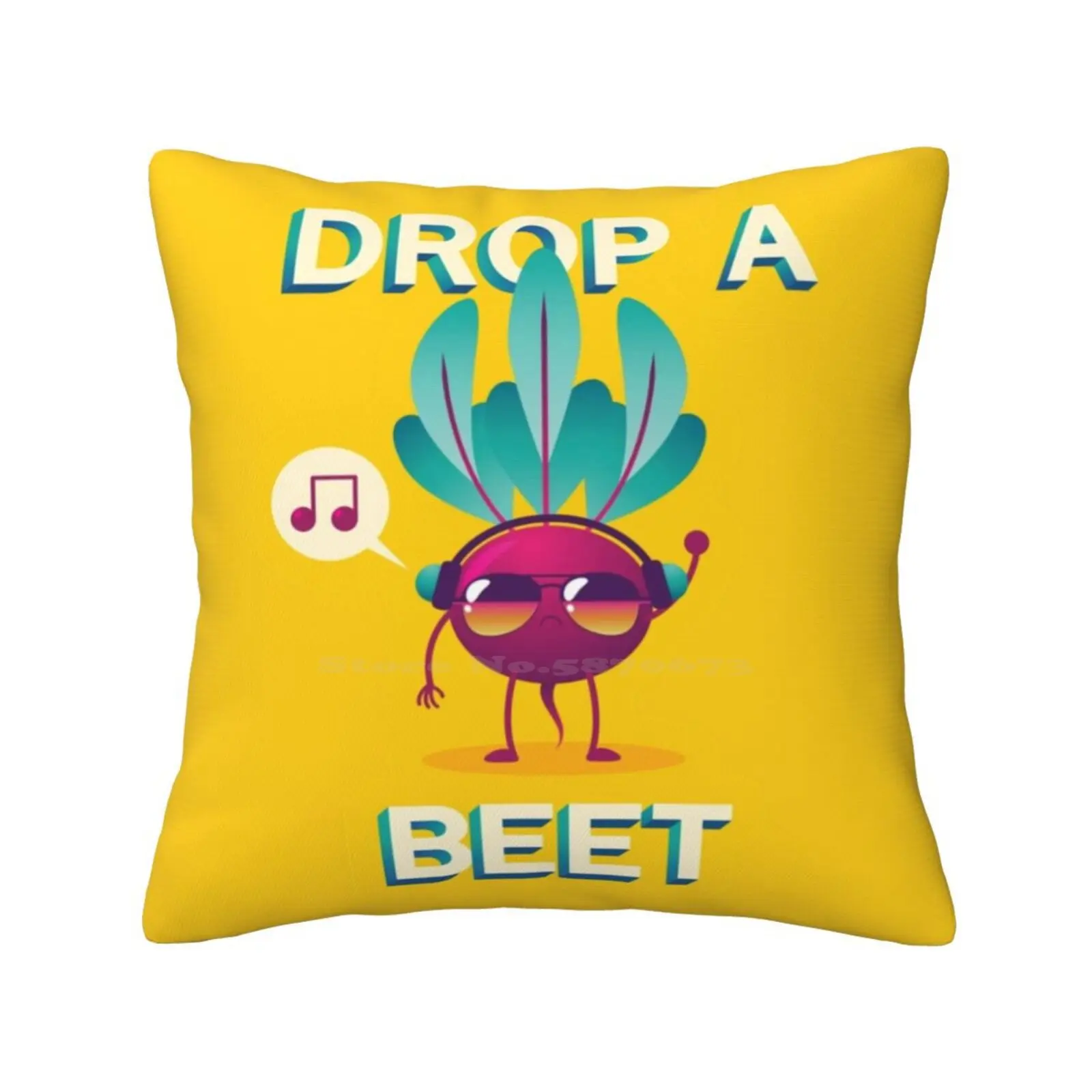 Drop A Beet Pillows Case Bedroom Home Decoration Drop A Beet Vector Cute Beet Music Headphones Punny Puns