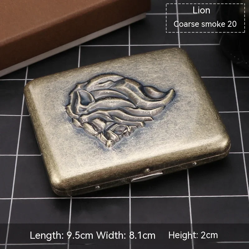 High Quality Metal Cigarette Case Box for 20pcs Vintage Emboss Cigarette Container Box Holder Smoking Accessories Case Box