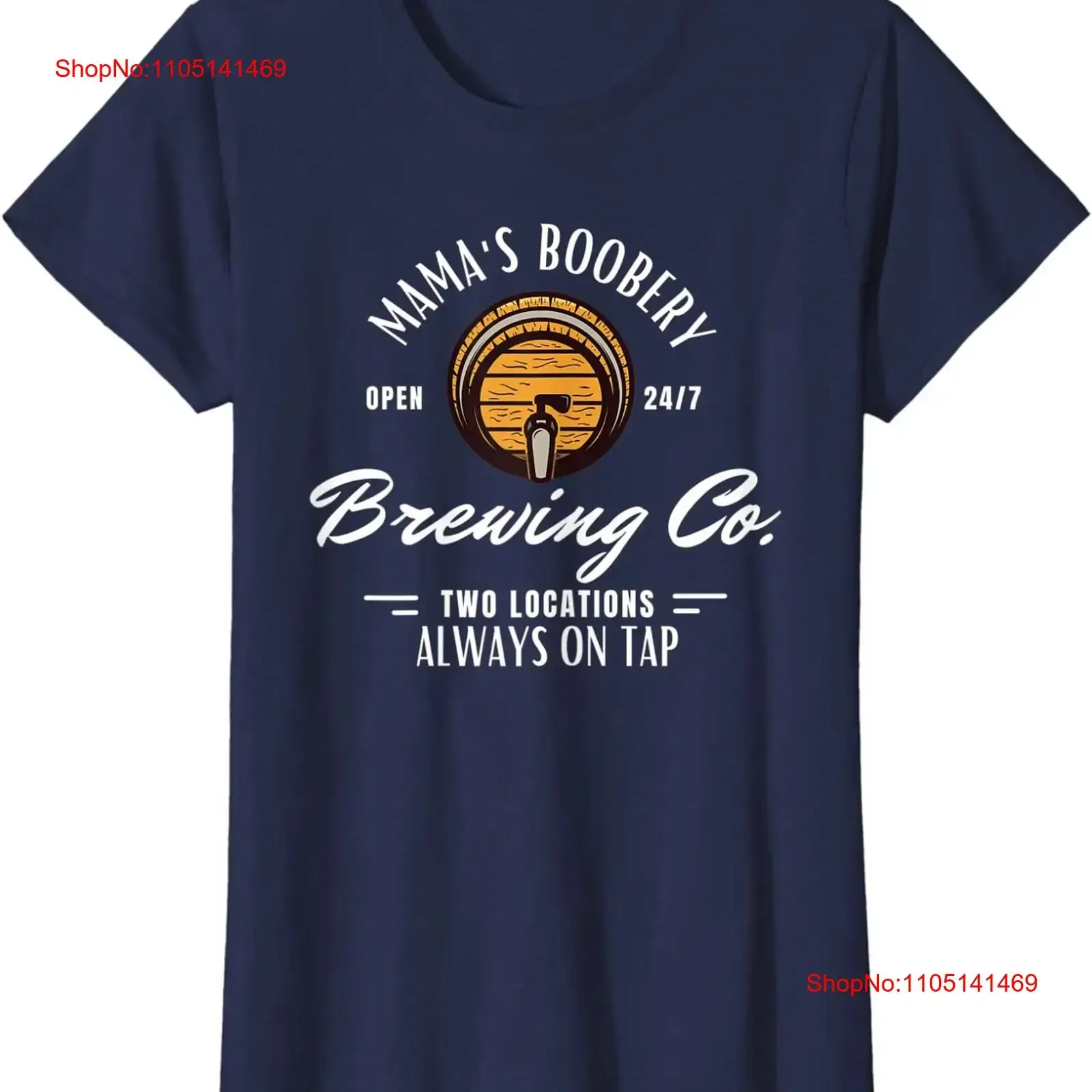 Mama's Boobery Breastfeeding Brewery Brewing Co T Shirt Ladies' Crewneck vintage Washed streetwear Unisex Soft Casual Stretched