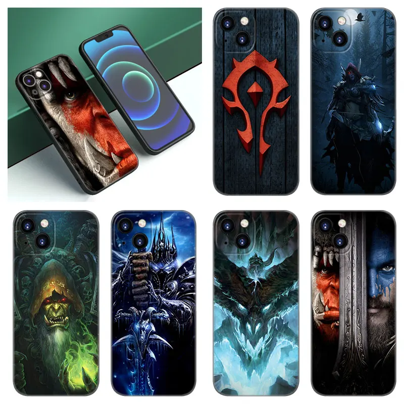 World of Warcraft Phone Case For Apple iPhone 12 13 Mini 11 14 15 Pro XS Max 7 8 Plus X XR SE 2020 2022 Black Silicone Case