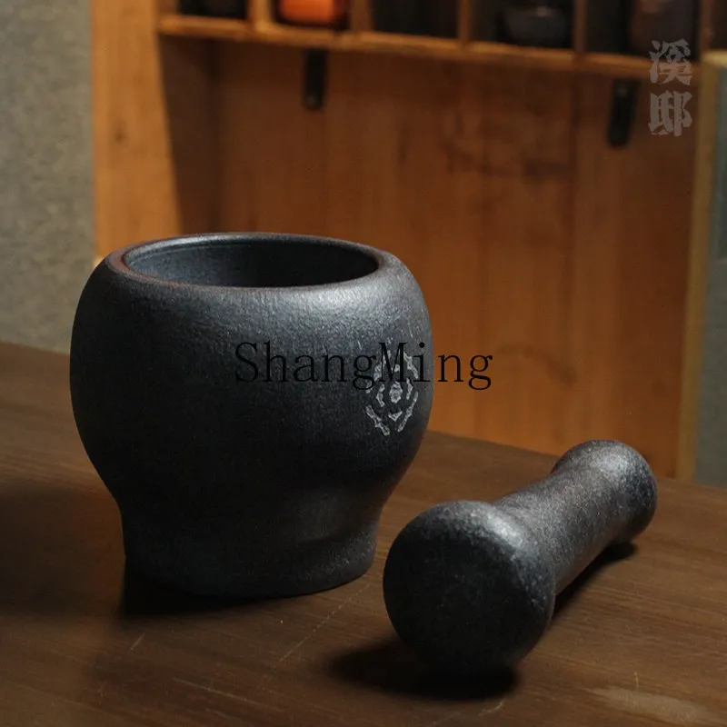 CL Natural Garlic Mill Manual Grinding Garlic Press Household Garlic Molars Old-fashioned Mashing Jar