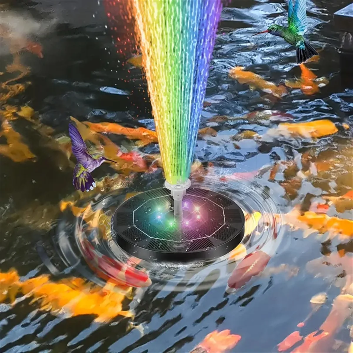 

NEW LED Solar Fountain Pump with 6 Nozzles for Bird Bath Pond Outdoor Aquarium Garden Decoration Pond Patio Water Cycling