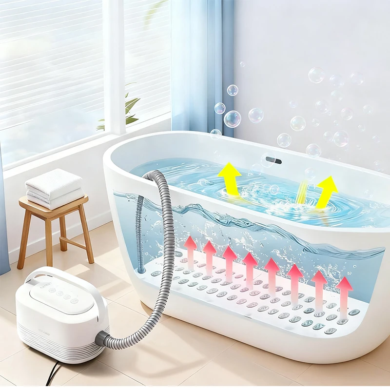 Bath Massage Bubble Machine Bath Spa Wave Massager with Heating and Level 6 Strength to Relieve Fatigue and Enjoy Spa at Home
