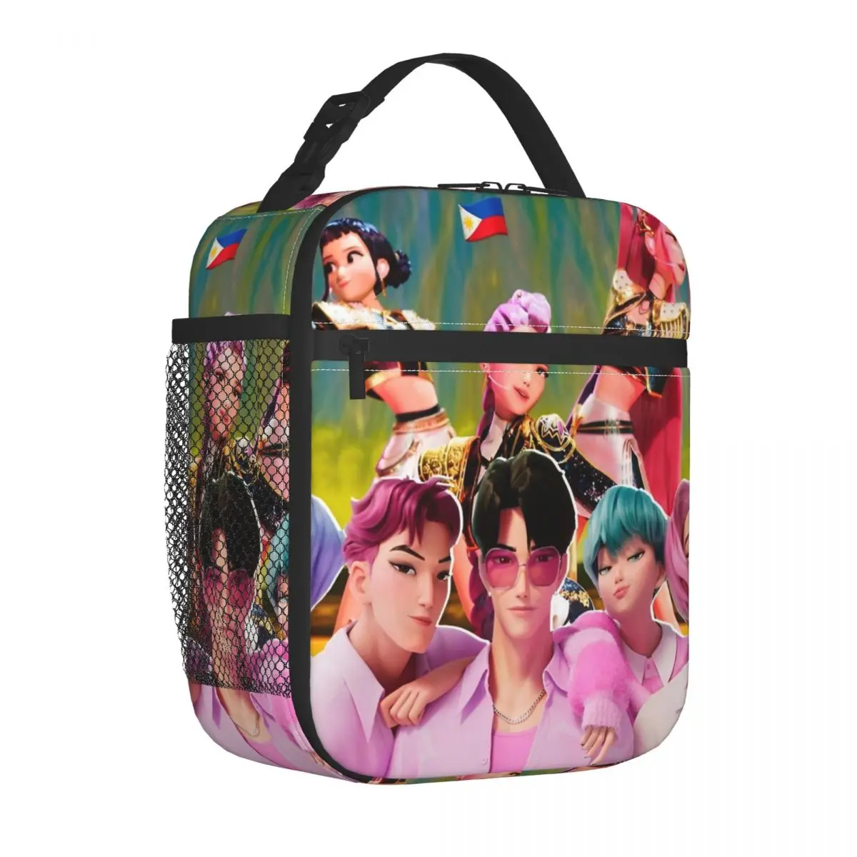 huntrix-saja-meninos-sacos-de-almoco-isolados-kpop-demonios-cacadores-recipiente-de-refeicao-saco-termico-tote-lancheira-ao-ar-livre-sacos-de-armazenamento-de-alimentos