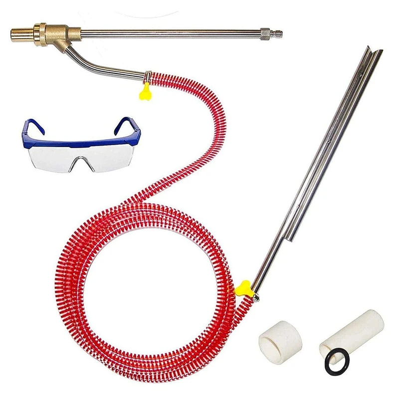 Pressure Washer Blast Kit, Wet Scrub Tool Attachment, Dust Free Blast Kit, 1/4Inch Quick Disconnect, 5000 PSI