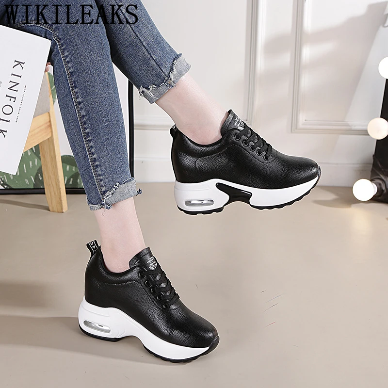 Platform Sneakers Women Genuine Leather Shoes Women Elevator Shoes Increase Within Wedges Sneakers For Women Casual Shoes Tenis