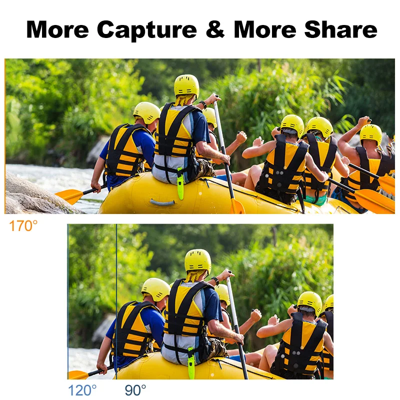 Q60AR impermeável dupla tela ação câmera, câmera de vídeo, 30m subaquática, 24MP, 170 ° grande angular, display Len, 4K, 30FPS