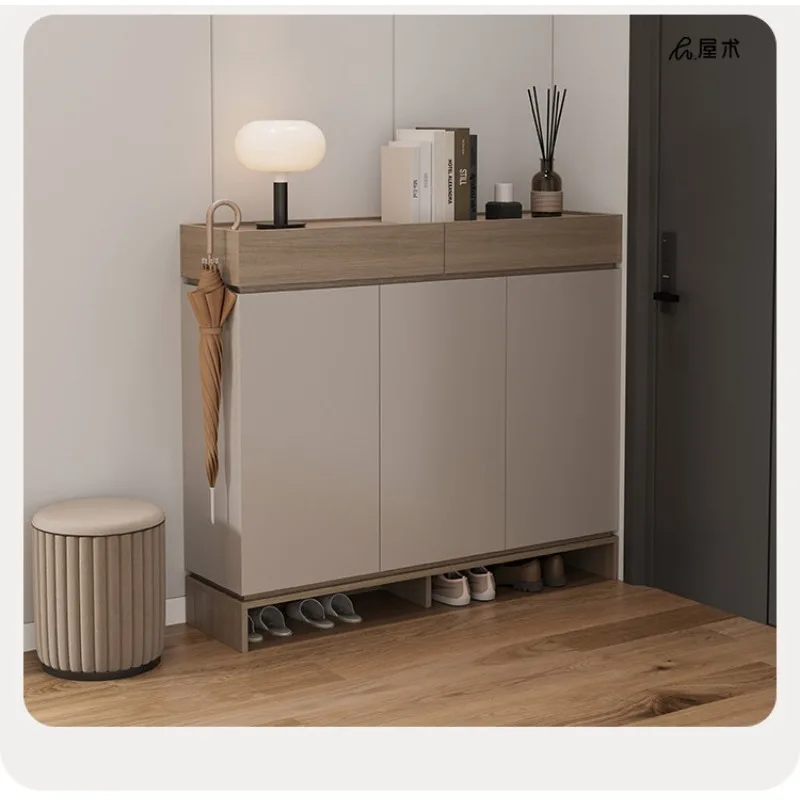 House art color matching shoe cabinet household door porch cabinet living room home storage shoe rack balcony multi-layer storag