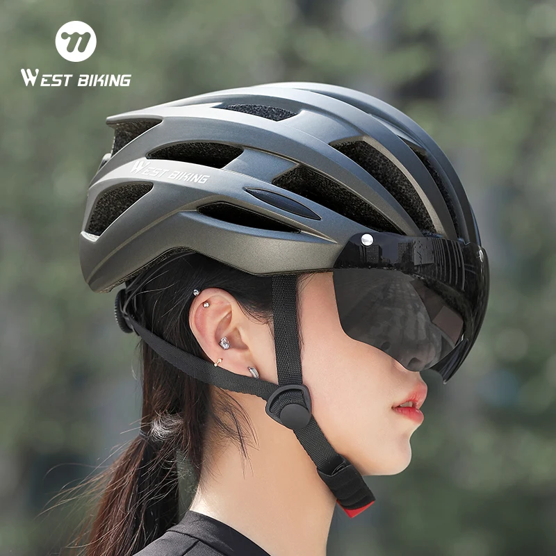 

WEST BIKING Unisex Cycling Helmet Integrally-Molded Adjustable MTB Road Bicycle Safety Hat For Men Women Thickened Sport Helmet