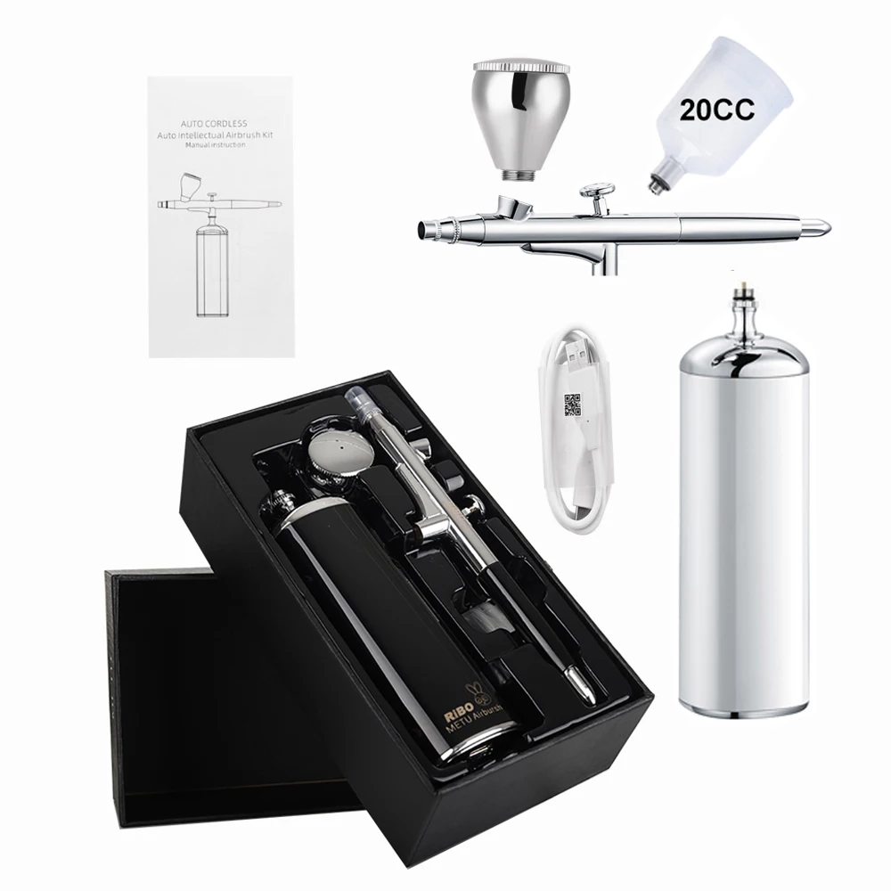 Airbrush Make-up Set Compressoren Mini Professional voor Make-up Cosmetica Nail Art Design Automotive Met Clean Kit