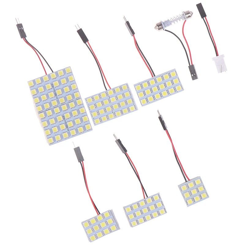 Wnętrze samochodu 5050 białe światło led panel lampa smd t10 żarówka do lampy kopułowej festoon ba9s 12v 5w