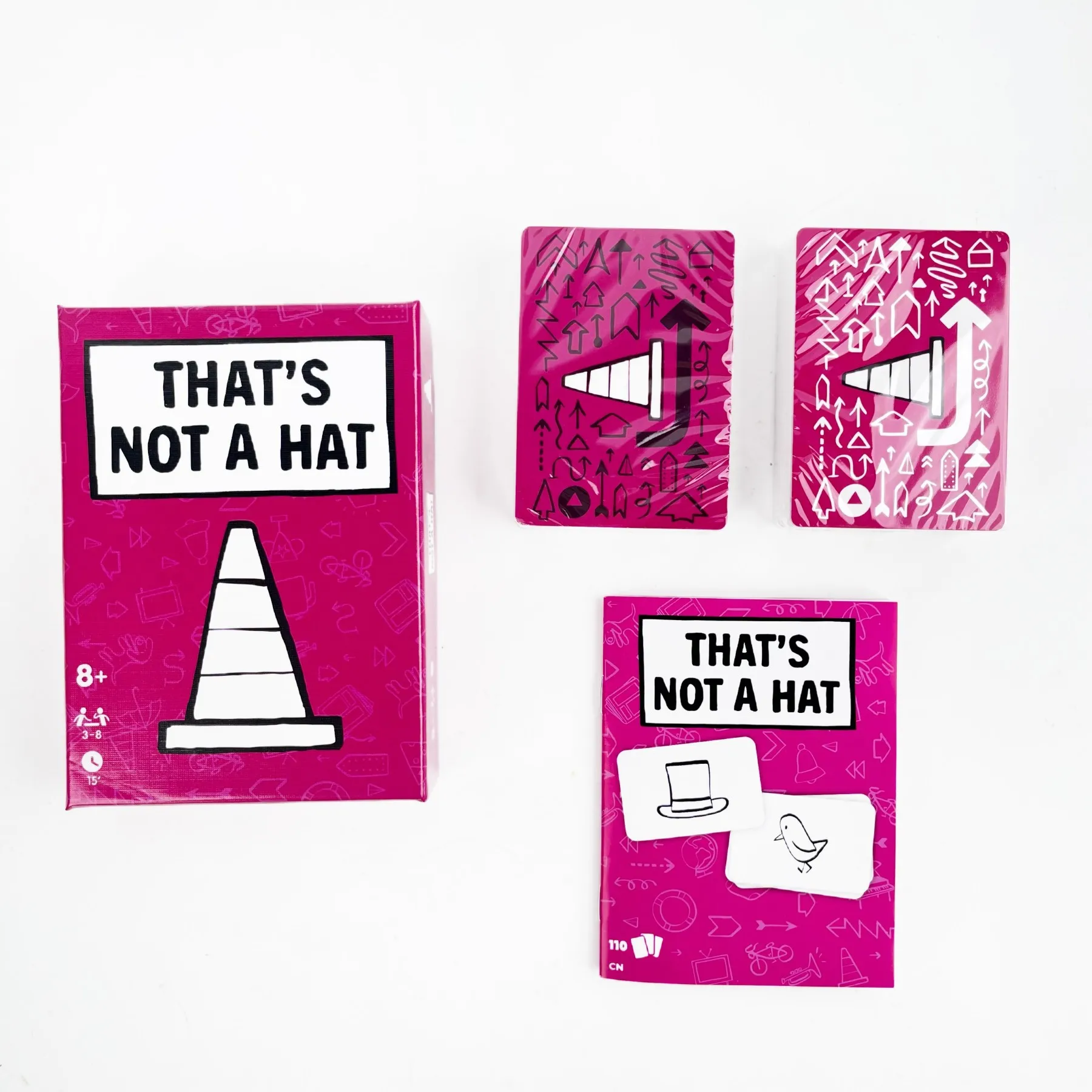مجموعة ألعاب Happy Party Not a Hat Board مع بطاقة أساسية وممتدة تتسع لـ 3-8 لاعبين لجميع الأعمار - ممتعة وذاكرة