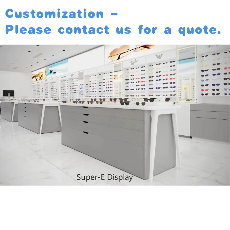 custom.Customized Optical Shop Furniture Design Eyewear Store Display Cabinet Wooden Display Rack Sunglasses Display