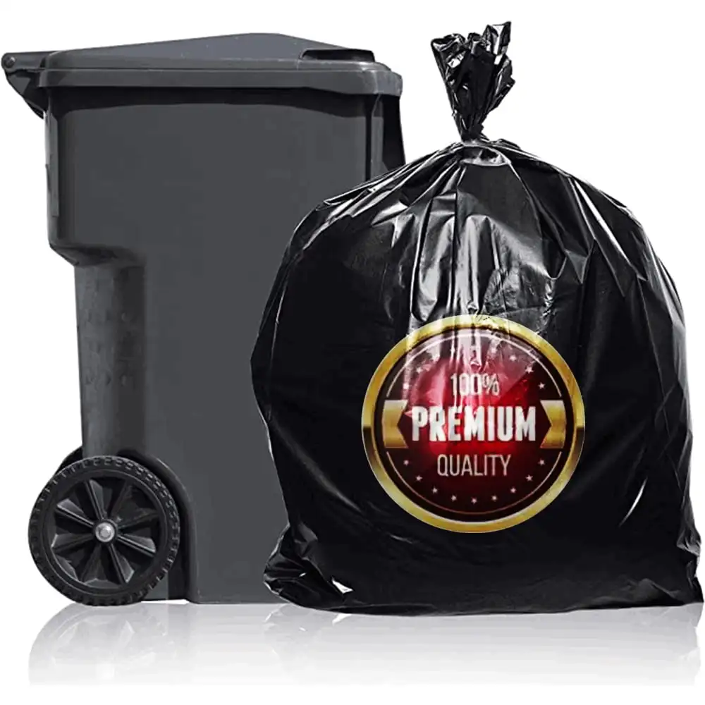 

55 Gallon Trash Bags, Heavy Duty Outdoor Garbage Bags (50 Count) for Waste, Lawn and Leaf ,1.5 Mil USA