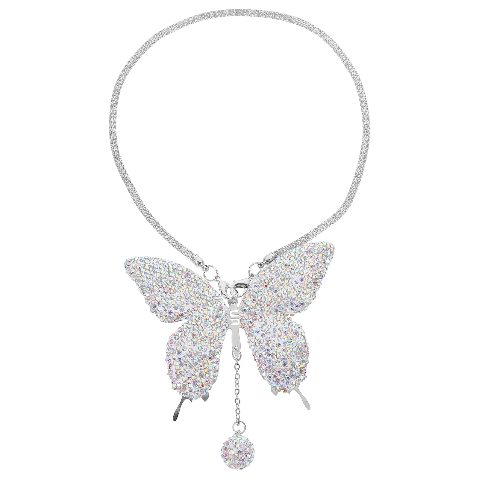 

Stainless Steel Butterfly Pendant Car Hanging Ornament Rear View Mirror Decoration Automotive Accessories Home Decorative