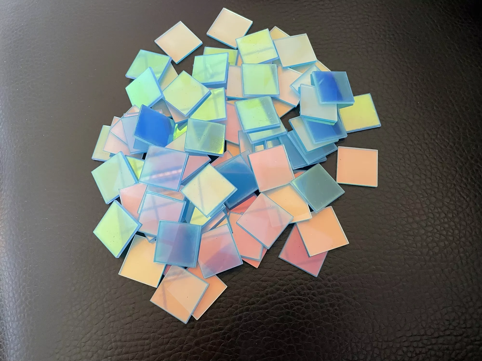 Rainbow Iridescent PMMA Acrylic Plexiglass Sheet Square Round Disc, Laser Engraving Available for DIY Keychain, Advertising