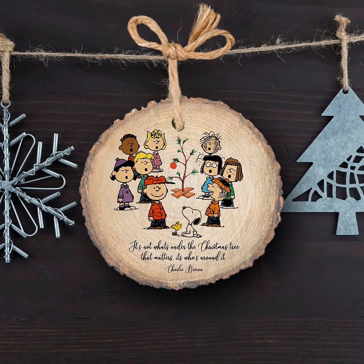 

Snoopys Wooden Decorations Living Room Christmas Tree Statues Decorations Christmas Anime Accessories Children's Christmas Gifts