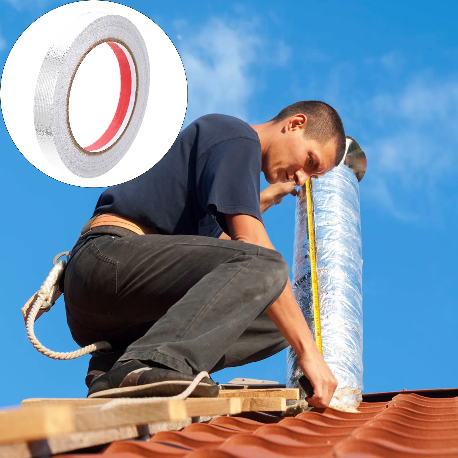 Durable Heat-Resistant Glass Fiber Aluminium Foil Tape for Pipeline Joint Sealing Wire Cable Wrapping Insulation