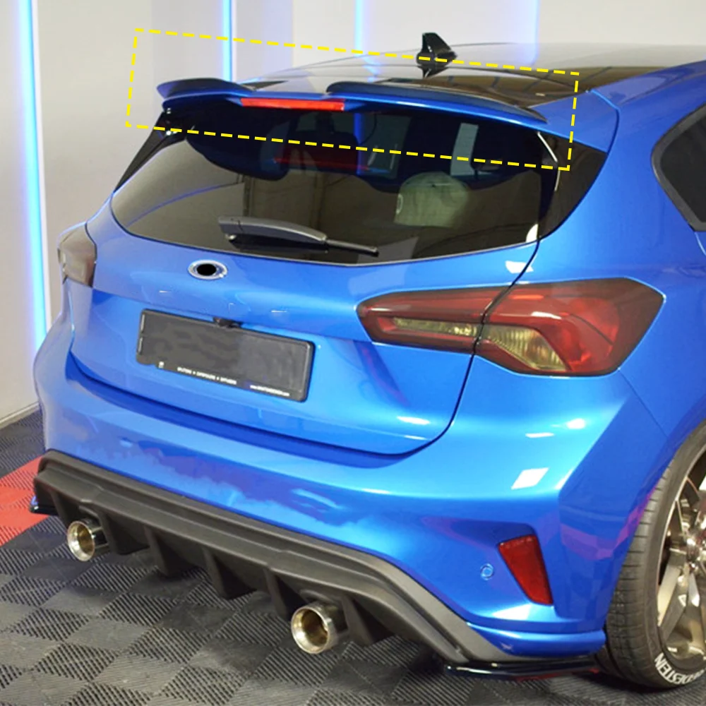 For Ford Focus ST-Line MK4 Hatchback Rear Extension Spoiler ABS Carbon Fiber Roof Small Tail Wing Car Accessories 2019 2020 2021