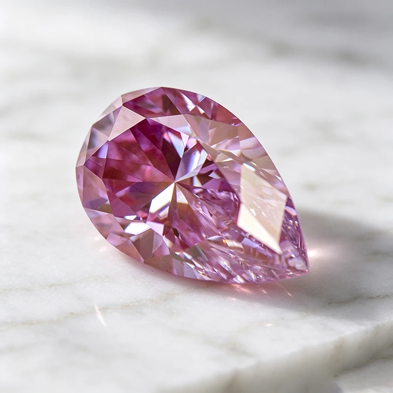 Moissanit-Stein in Birnenform Sakura-Rosa Laborgezüchteter Edelstein für DIY-Schmuckherstellung Besteht Diamanttester mit Zertifikat – Detail 4