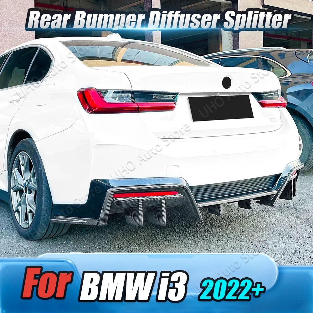 Car Rear Bumper Lip Splitter Diffuser Trim Side Corner Protector Guard Spoiler Body Kit For BMW I3 eDrive 35L 40L 2022 2023 2024