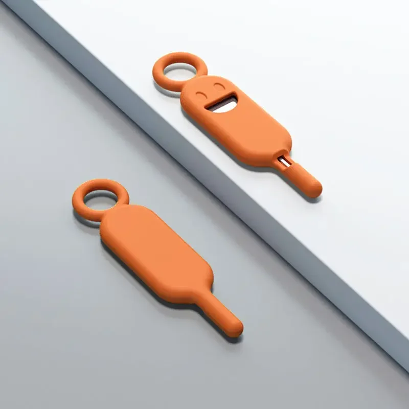 Anti-Lost Sim Card Eject Needle Storage Case Mobile Phone SIM Card Protector Holder Ejecter Tool Keyring Pendent Multifunctional