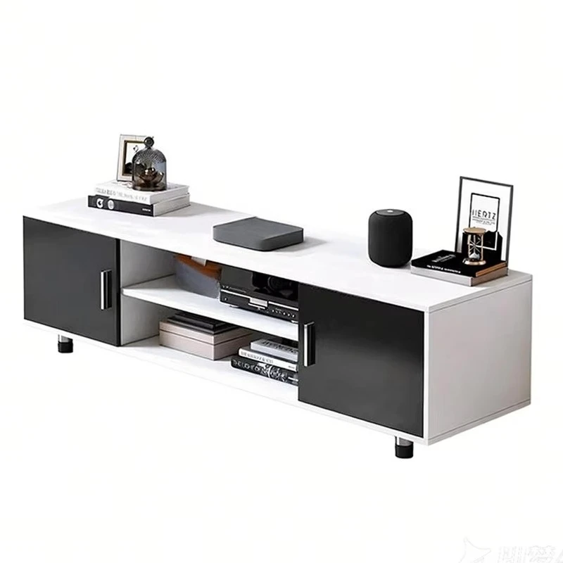

Modern Living Room Wooden TV Cabinet Storage Shelf Drawer Black Finish Durable and Eco-friendly Furniture for Hotel Bedroom