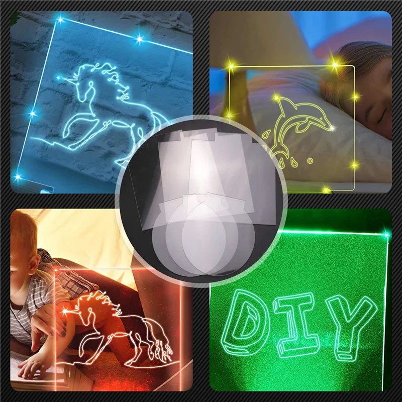 PZHI-2Mm Acrylic Sheet Clear Cast For Plexiglass With Double Sided Protective For LED Light Base Signs DIY Display 6 Pcs