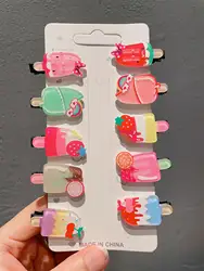 10 hair clips Summer new hair accessories Cute Ice cream Ice cream Clip bangs clip duck beak clip edge clip