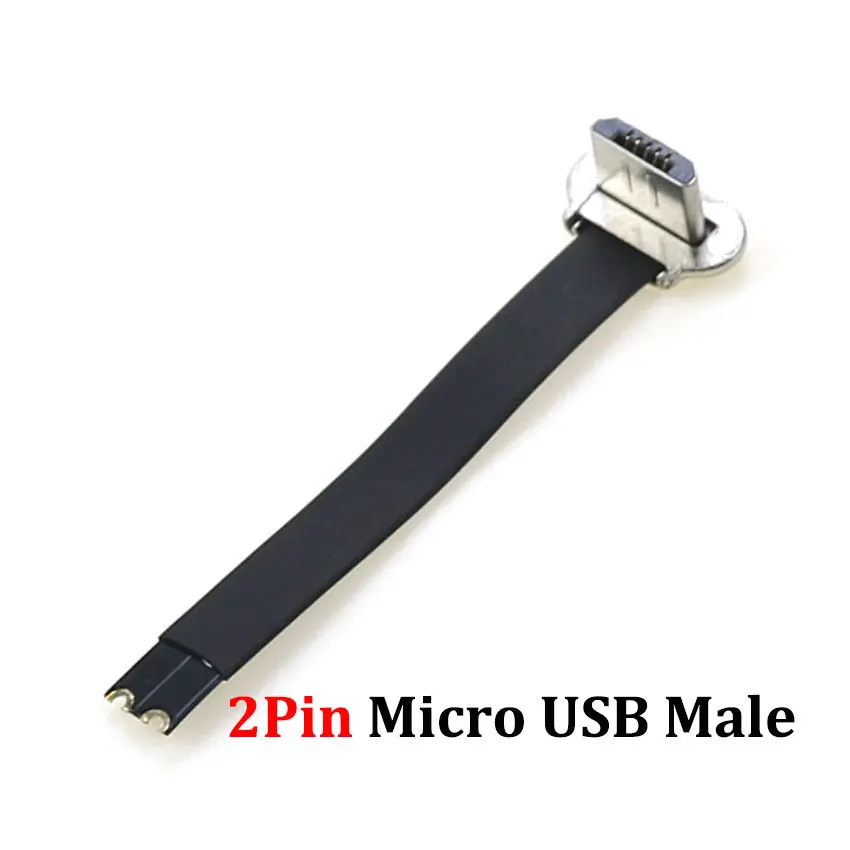 Micro USB Type-C Connector FPC 2Pin 3Pin W/ Resistor R1 Soft Flat Cable Male Charging Cable Fast Charge Wire Extention for Phone