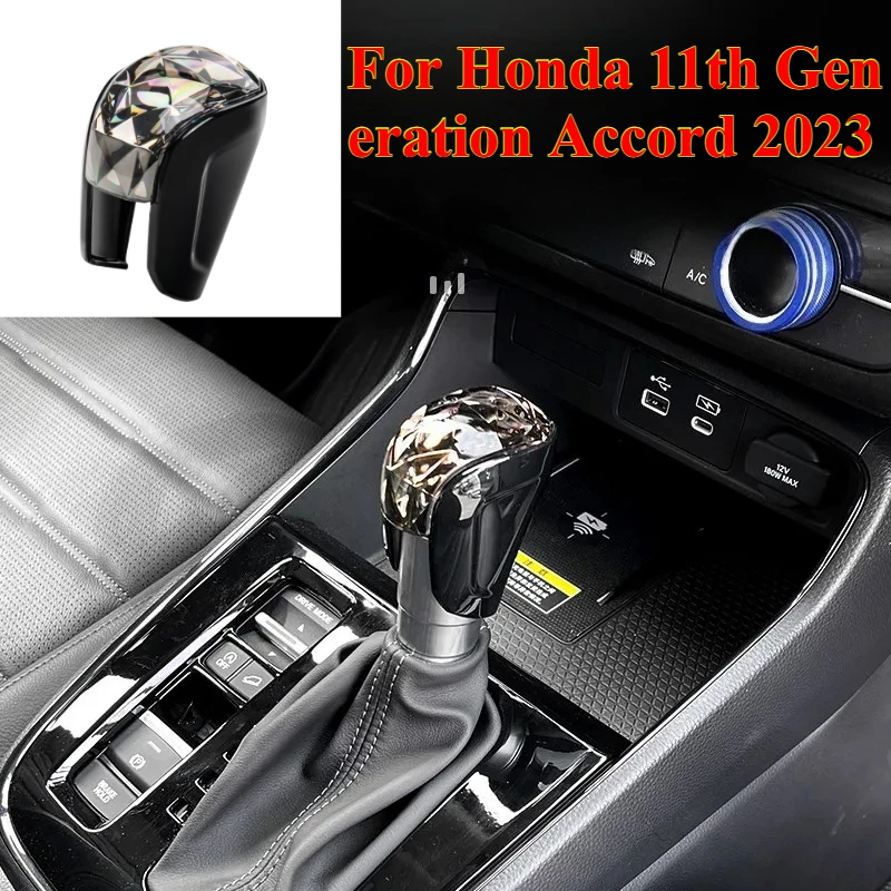 

For Honda 11th Generation Accord 2023 Crystal Gear Shift Handle Hybrid Gear Shift Knob Head Cover Shift Knob Decorative Sticker