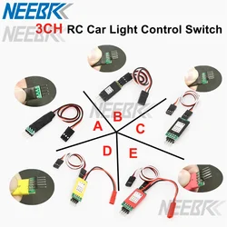 NEEBRC RC 3CH Control Switch Panel LED Lamp Light System Turn on / Off for RC Car Vehicle Model Component Parts Accessories