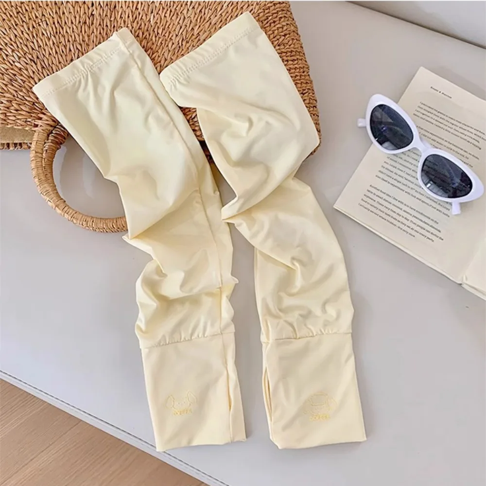 لطيف مرونة طويلة الحرير الجليد الأكمام الكرتون الحيوانات الجليد الأكمام واقية من الشمس الذراع يغطي رقيقة المضادة للأشعة فوق البنفسجية قفازات ركوب الدراجات القيادة #1