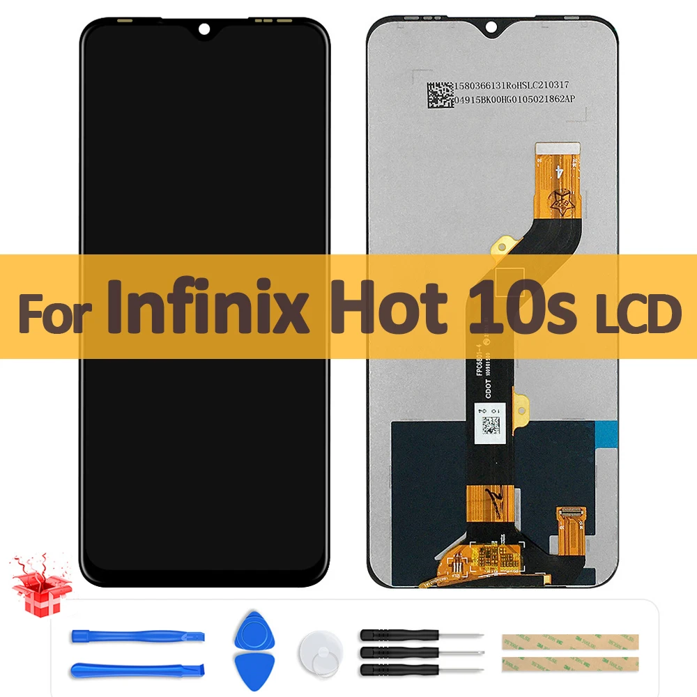 

ЖК-дисплей 6,82 "для Infinix Hot 10s 10T X689 X689C X689D, дисплей с сенсорным экраном, дигитайзер в сборе, запасные части для ремонта, оригинал